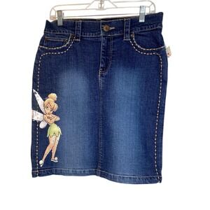 Disney Store Tinker Bell Denim Skirt Pixie Dust Blue Jean 4 Kidcore Fairy NWT